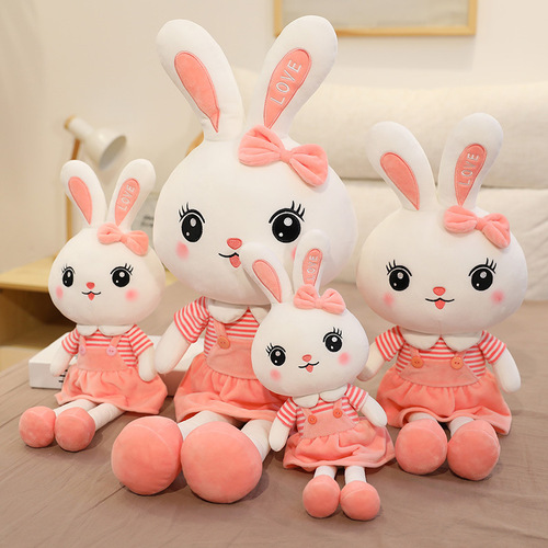 Rabbit Plush Toy Creative Rabbit Doll White Rabbit Doll Rag Doll Pillow for Girls Wholesale for Valentine's Day