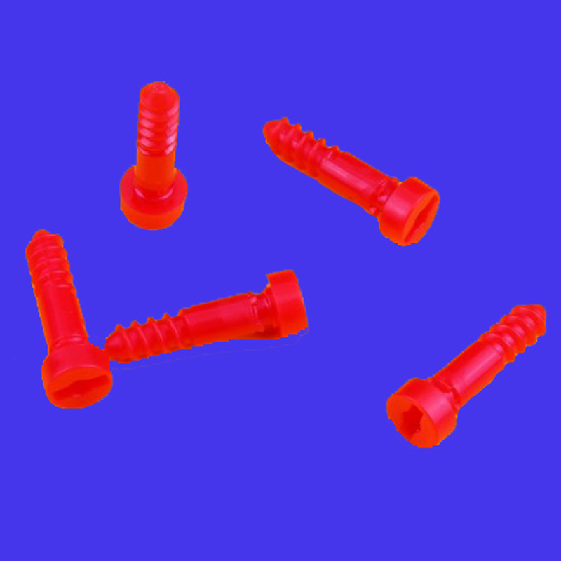 手拧塑料透明螺丝M4*14/18/20自攻螺钉M4*16红色圆头一字螺栓