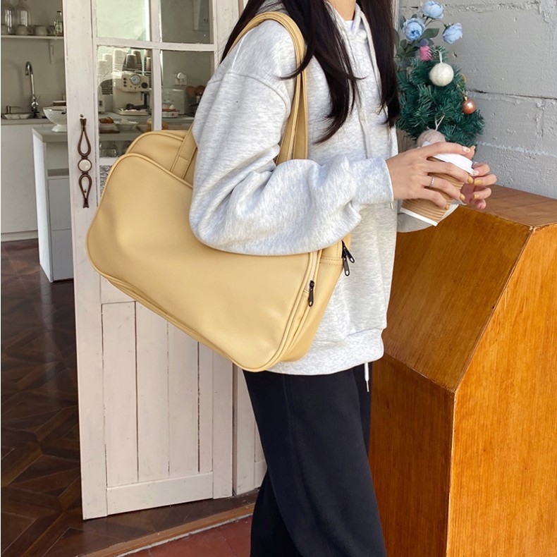 2021韩国秋冬新款行李包袋大容量托特包短途出差旅行单肩大包包女|ms