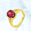 Yellow gemstone ring, adjustable ring with stone, Japanese and Korean, with gem