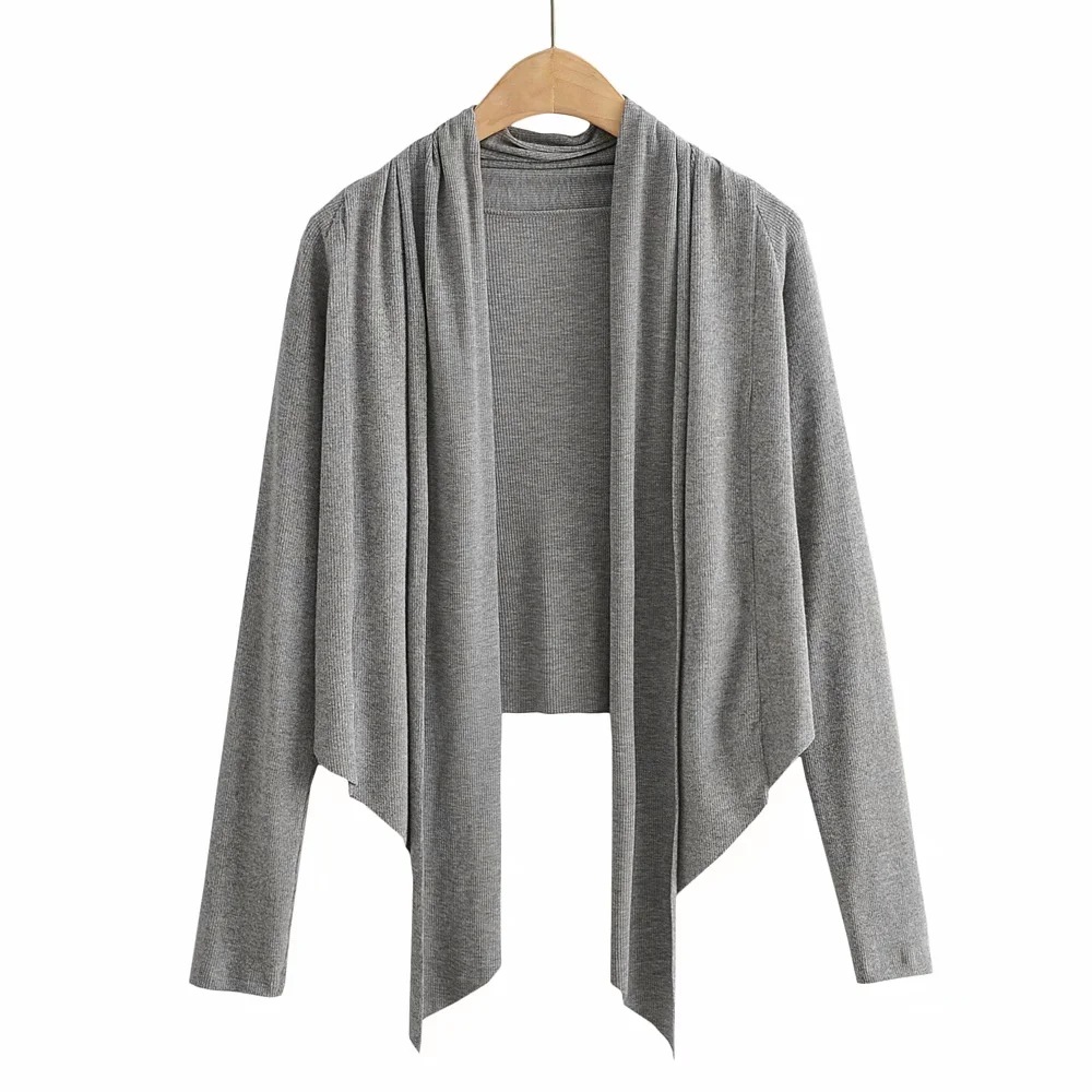 loose threaded Irregular hem cardigan  NSHS31488