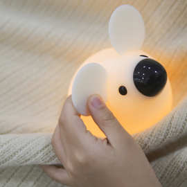 鼠光夜燈小夜灯可爱神奇礼硅胶灯USB充电桌面LED老鼠台灯