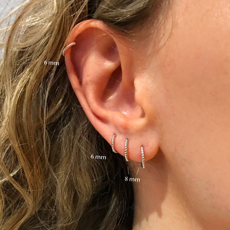 Daily Occasion 1 Piece 925 Sterling Silver Artificial Gemstones Geometric Earrings