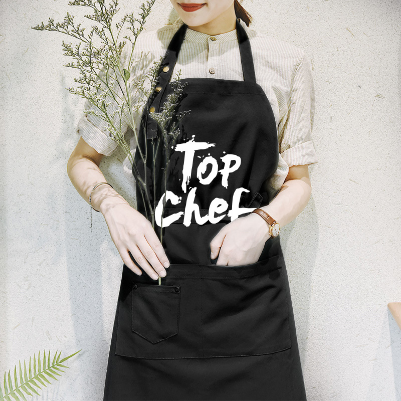 Estilo coreano de moda delantal imprimible impresión del logotipo del hogar cocina olla caliente restaurante camarero masculino femenino micro impermeable cintura