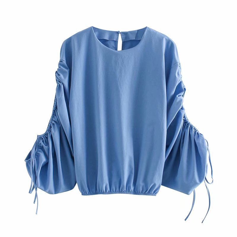 autumn pleated blouse top  NSAM10810