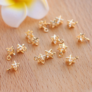 14K�����ʯ�U�յ������w���ǻ\��С���6mm��ɫdiyԭ���朶���