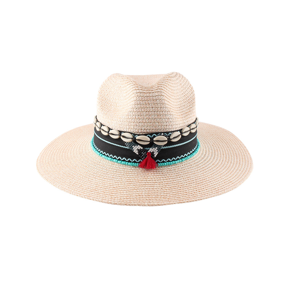 La primavera y el verano nuevo en forma de campana a prueba de sol playa sombrero de paja