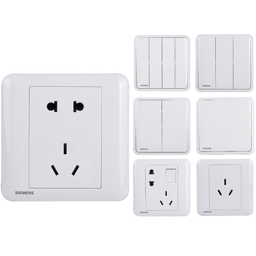 Siemens Haorui series Haorui jade glazed white switch socket panel type 86 household wall five holes one open dual control