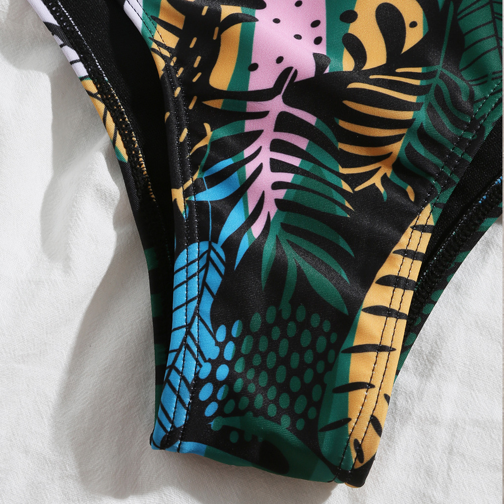 new knotted leaf print sexy split bikini swimsuit NSHL34071