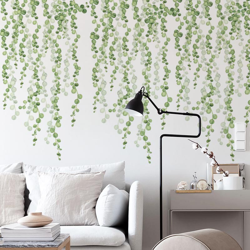 New Wall Sticker 30 Specifications Green Leaf Self-adhesive Wall Sticker Home Background Decoration Removable display picture 2