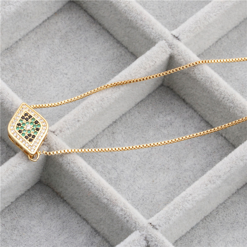 Fabrik Direkt Verkauf Mikro Eingelegter Zirkon Barsche Taille Zylindrische Diamant Damen Halskette Copper Necelet display picture 7