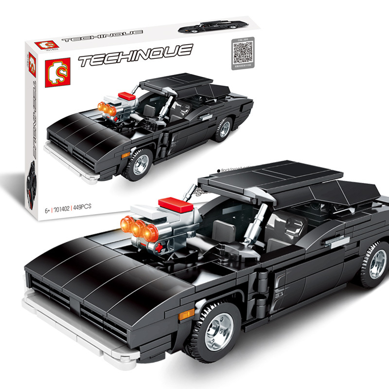Senbao 701402 Technology Mechanical Hurricane Road DIY Qihuili Sports Car Assembled Building Blocks Toy Model