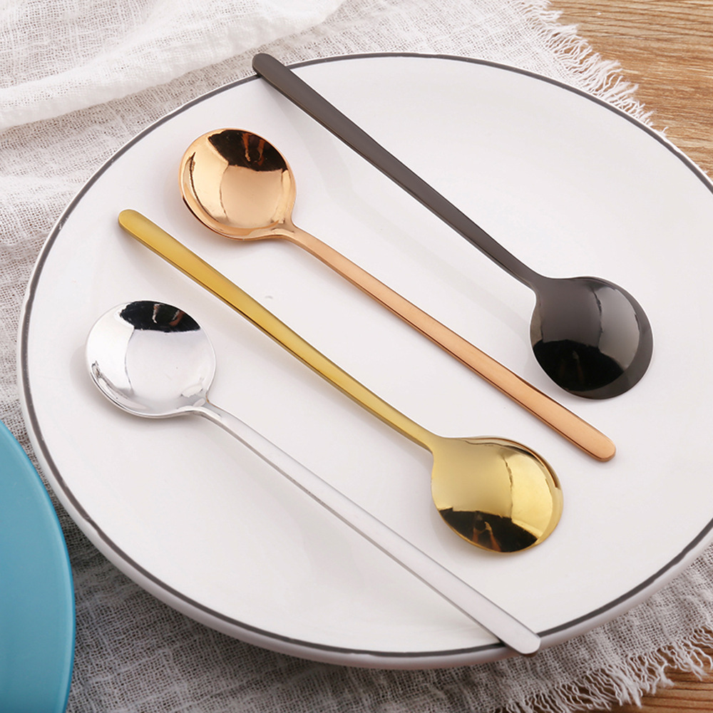 不锈钢餐具创意小圆勺沙冰勺咖啡勺短柄冰勺蜂蜜勺韩式勺赠品勺