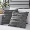 Armrest square solid color cotton linen pillow back to cut fringe sofa pillow cushion
