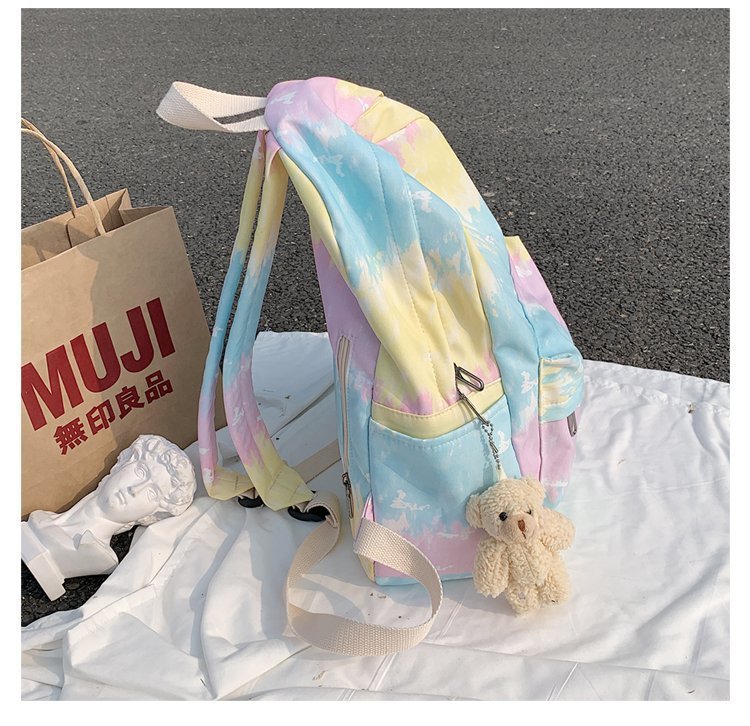 Schoolbag New Korean Fashion Gradient Color Tie-dye Girl Student Schoolbag Backpack Wholesale Nihaojewelry display picture 54