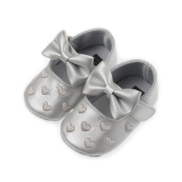 Bebé Niño Zapatos primavera y otoño 0-1 años de edad bordado en forma de corazón zapatos de bebé de fondo suave