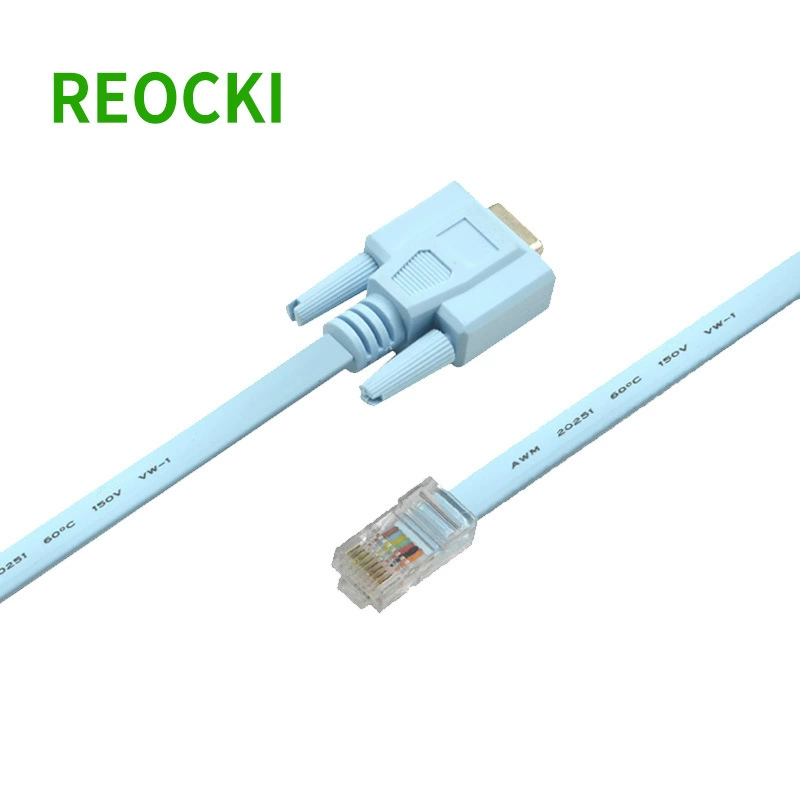 RJ45 к RS232 COM последовательный порт 9-разрядный разъем кристаллический разъем DB9 к сетевому порту консоли кабель передачи данных Cisco