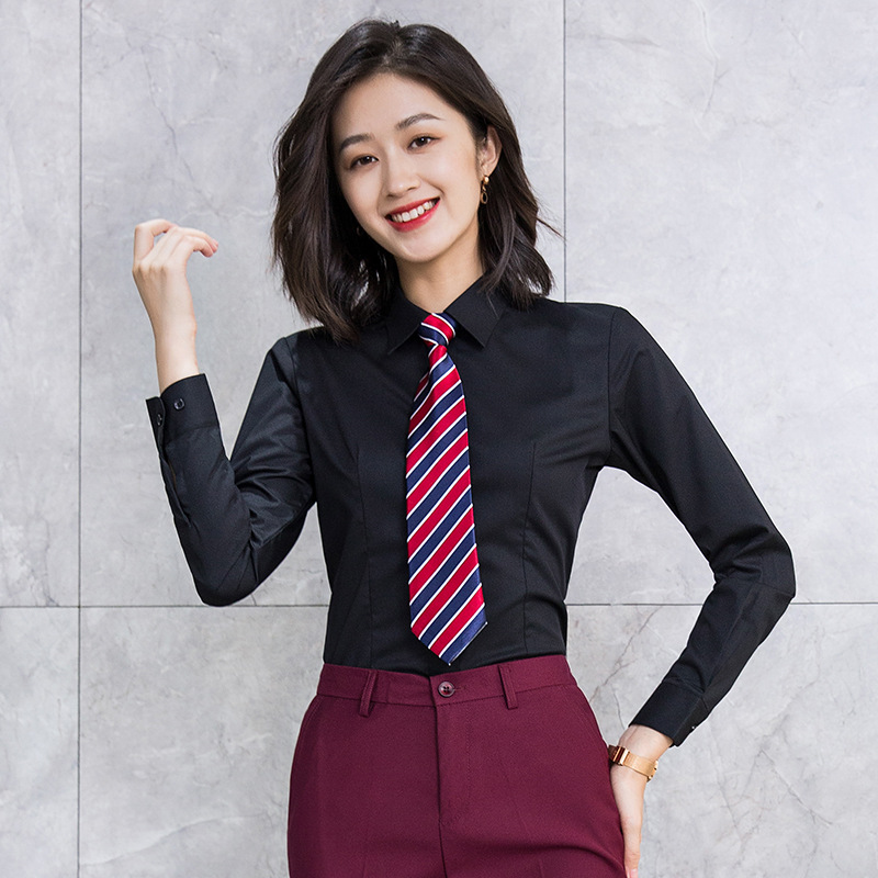 여자 싱글 흑백 셔츠]