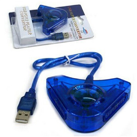 PS2 handle to computer USB interface adapter/line/head PS2 handle to PC one drag two can double