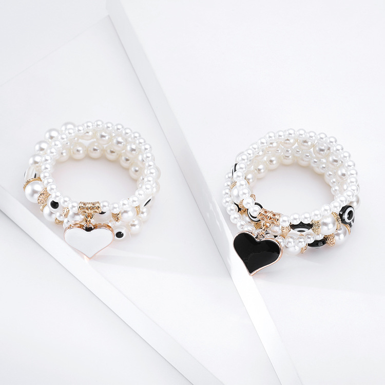 Bohemian Beaded Simple Multilayer Pearl Love Bracelet display picture 10
