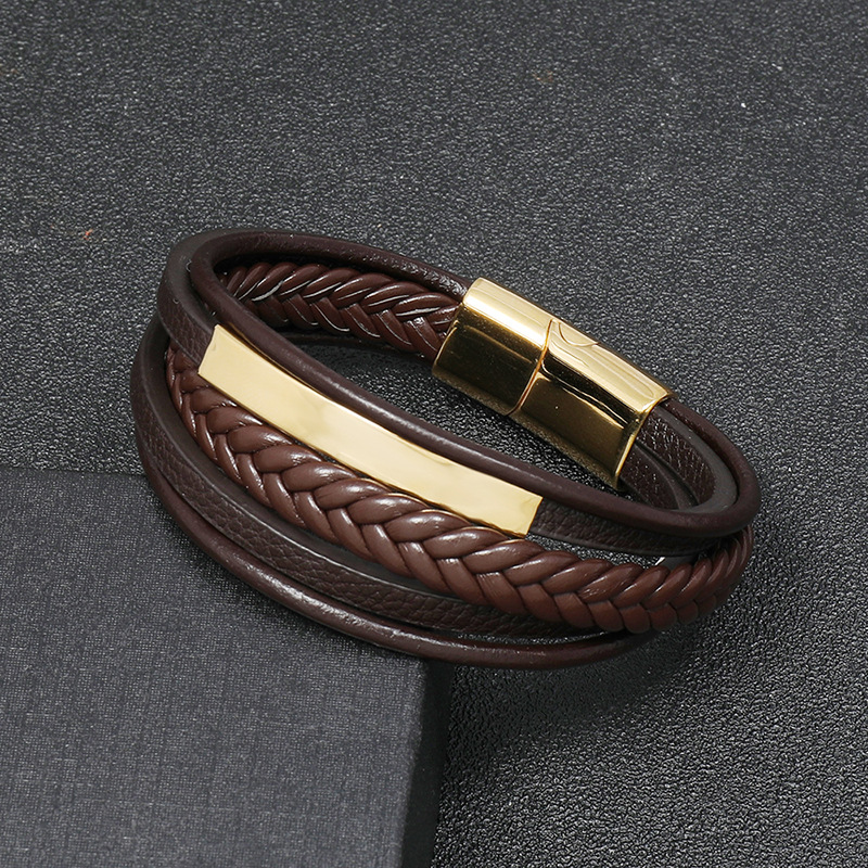simple  creative menu0027s leather bracelet