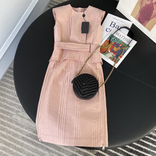 深圳南油原单工厂私渠2021精品女装批发夹棉垫肩收腰包臀连衣裙女