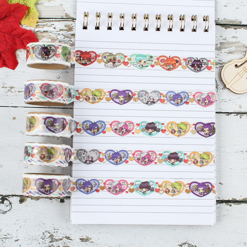 透明水彩广告手帐和纸胶带贴纸创意文具可爱卡通动漫异形手撕胶带