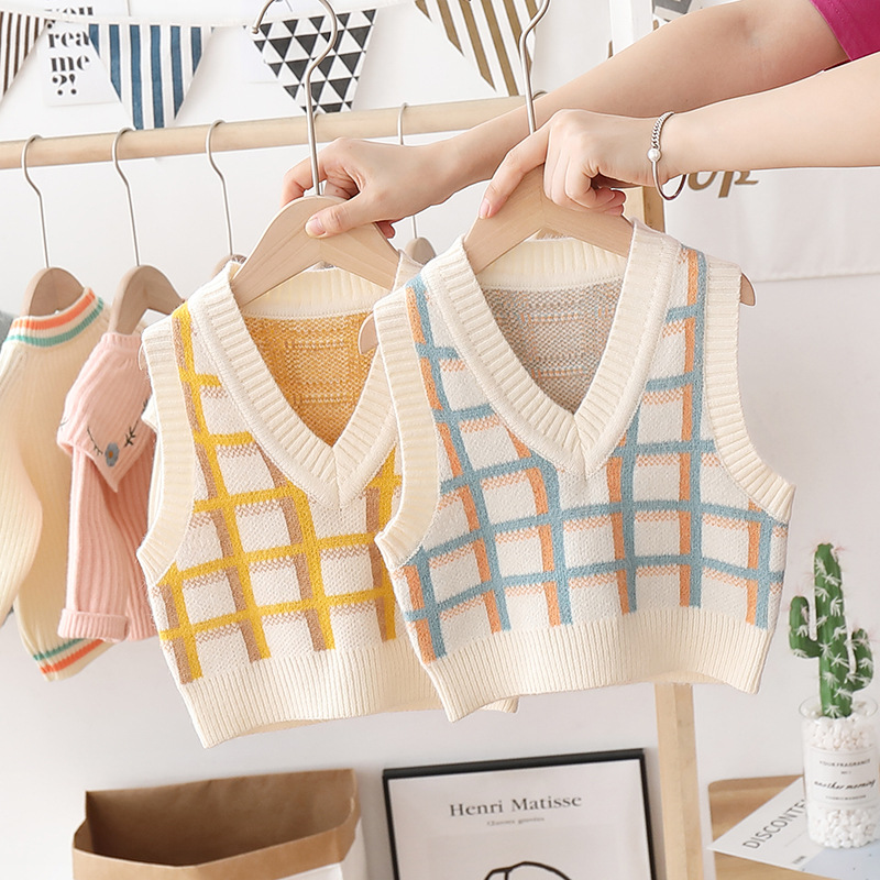 乐乐恒 秋冬男童女童2020童装毛衣背心马甲  儿童针织衫 一件代发