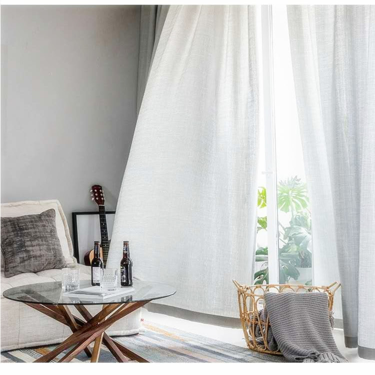 廠家直銷百搭款窗紗紗簾 十字麻窗紗亞馬遜跨境爆款白紗成品批發