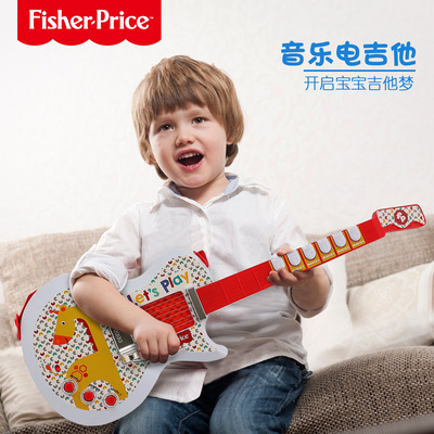 【跨境/代发】费雪儿童多功能初学者仿真电吉他贝斯乐器玩具礼品