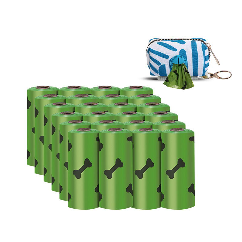 绿色垃圾袋白底