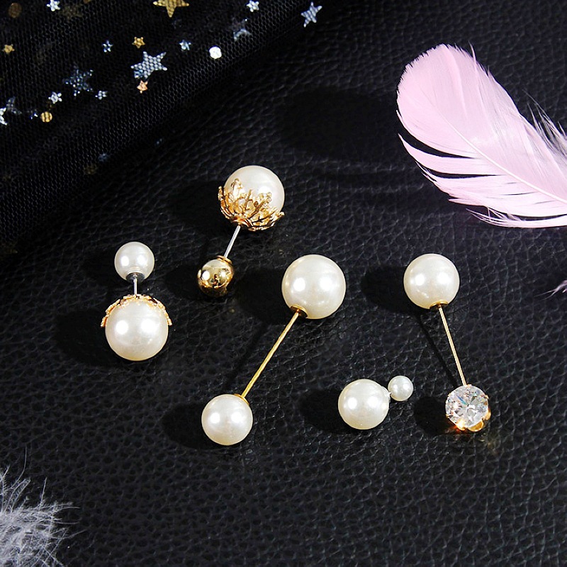 Minimaliste Creative Vente Chaude Qualité Zircon Double-tête Perle Broche Accessoires Broches En Métal Anti-exposition Broche display picture 24