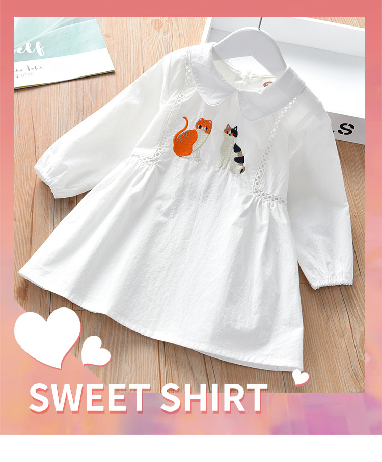 Fashion Cat Embroidery Cotton Girls Dresses display picture 1