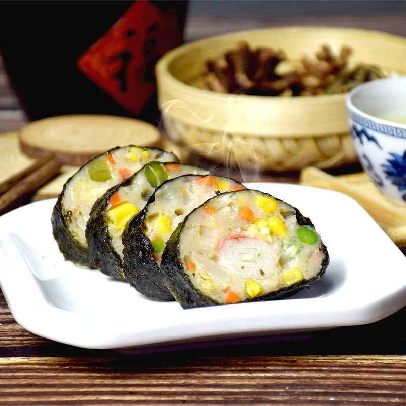 Corn laver rolls, Cantonese morning tea snacks, hotel tea house snacks, frozen, quick-frozen morning tea, semi-finished pork rolls