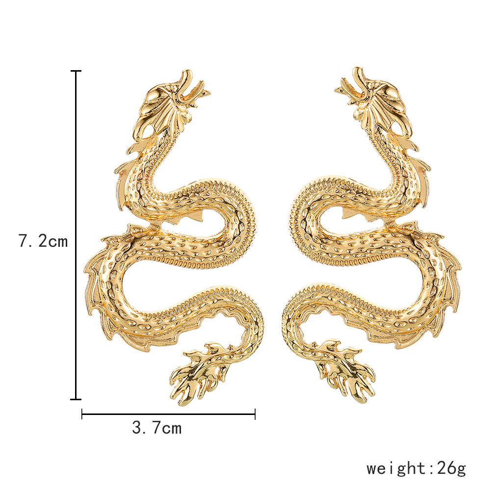 1 Pair Exaggerated Dragon Alloy Plating Women's Ear Studs display picture 1