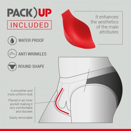 Men's underwear sponge padded swimming trunks cup space capsule three-dimensional U convex cup anti-exposure warm breathable shaping 3D