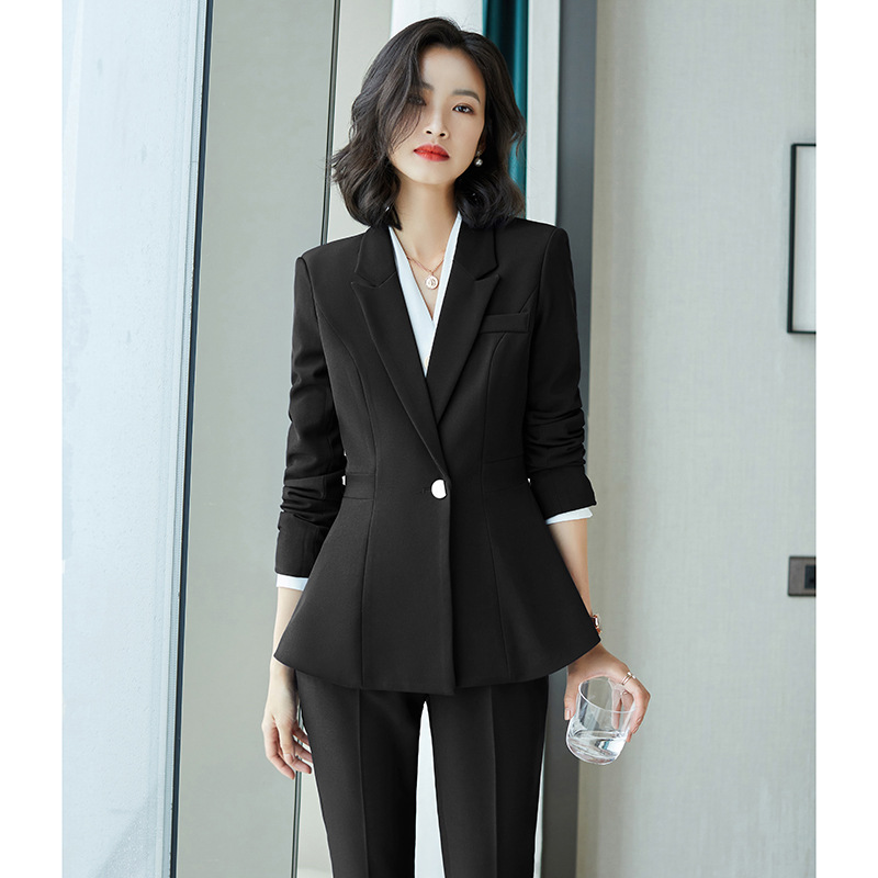 高管职业装女西服套装春秋款时尚高端商务幼儿教师面试女正装招聘