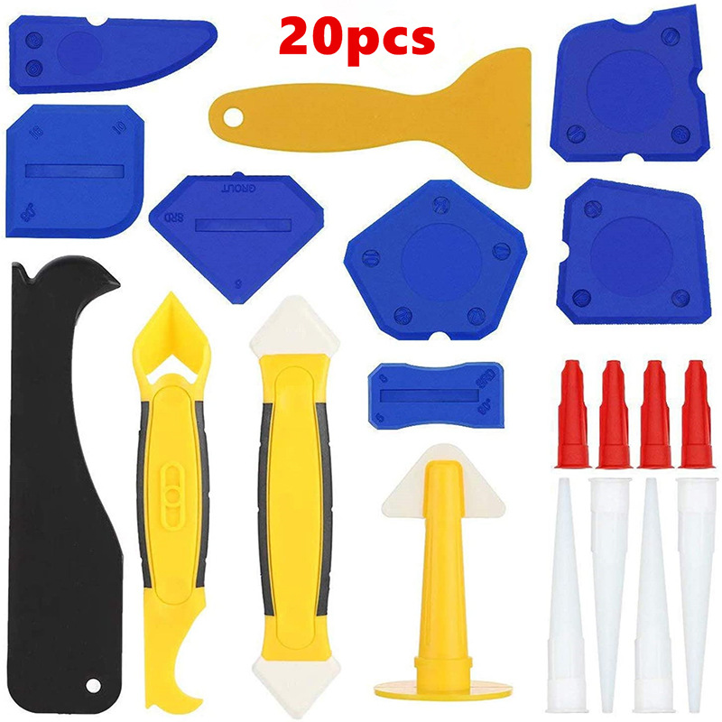 20件套美缝填缝工具套装玻璃胶刮板铲胶器塑料刮板打胶尖嘴