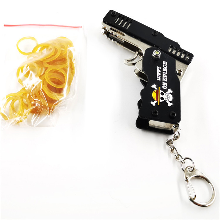 Small rubber band gun, metal toy gun, alloy pistol model, zinc alloy craft hanging accessory detail image 16