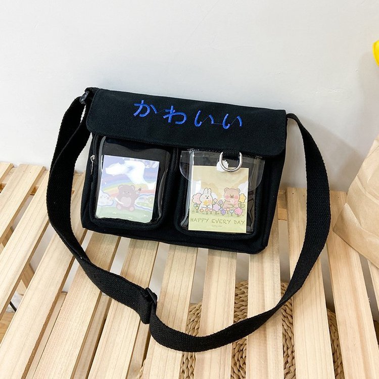 Cute Cartoon Transparent Canvas Bag Korean Chic Student Wild Class Package Wholesale Nihaojewelry display picture 27