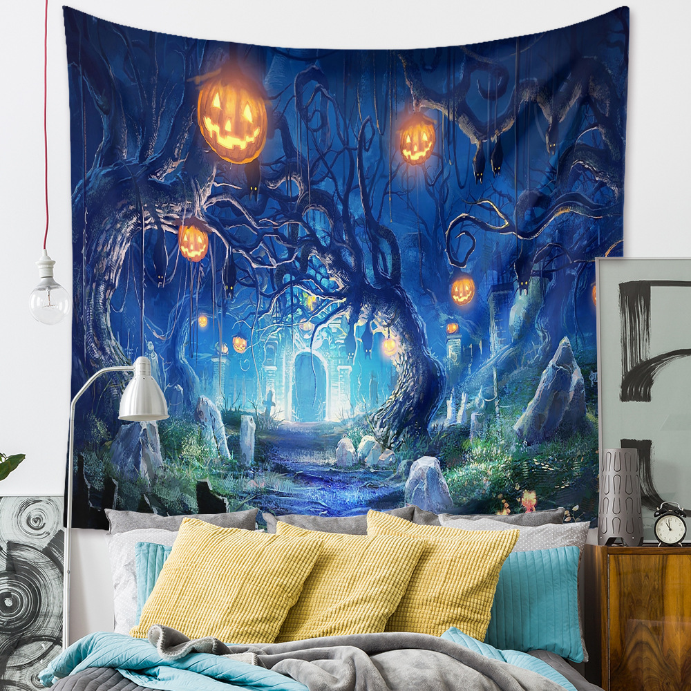 Halloween Room Wall Decoration Background Cloth Fabric Painting Tapestry Wholesale Nihaojewelry display picture 16