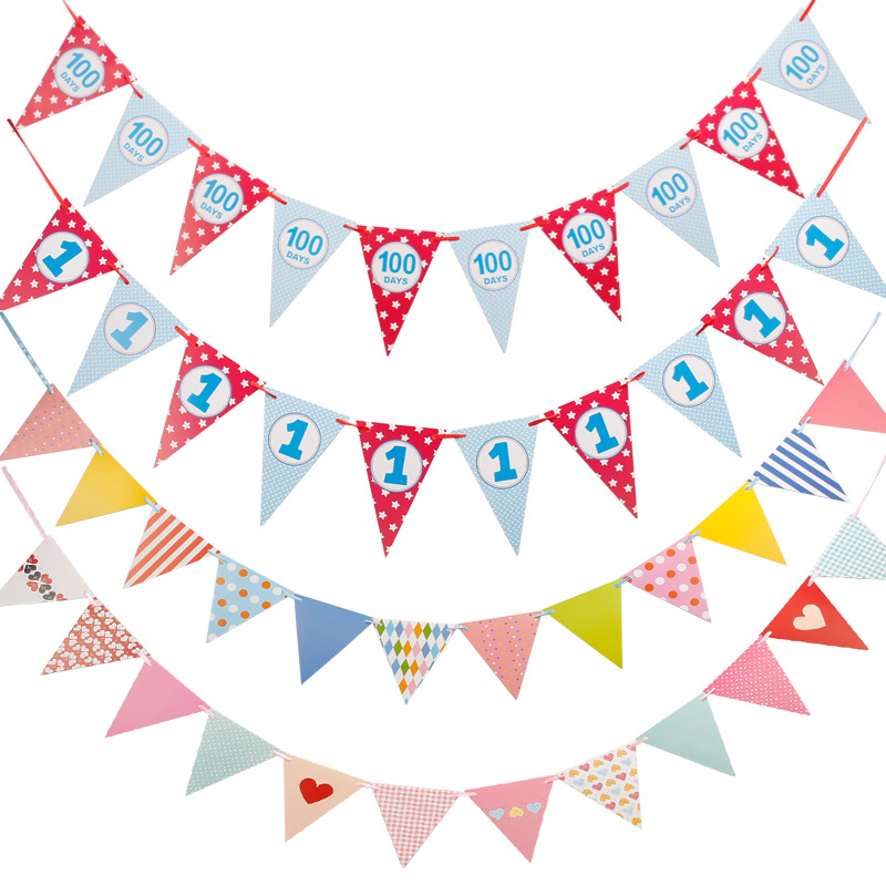 Manufactor wholesale birthday letter banner Banners children adult party diy Party dress Yearling flag