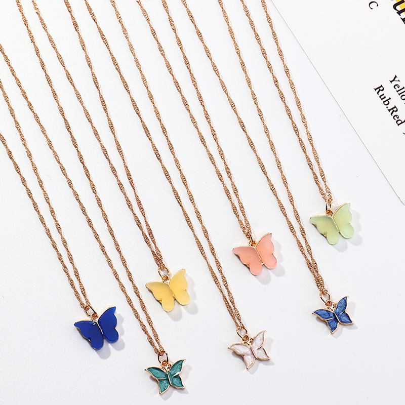 fashion simple butterfly necklace