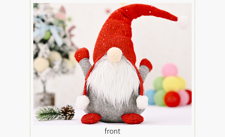 Haobei New Christmas Decoration Supplies Forest Old Man Knitted Hat Doll Faceless Doll Santa Claus Ornaments display picture 3