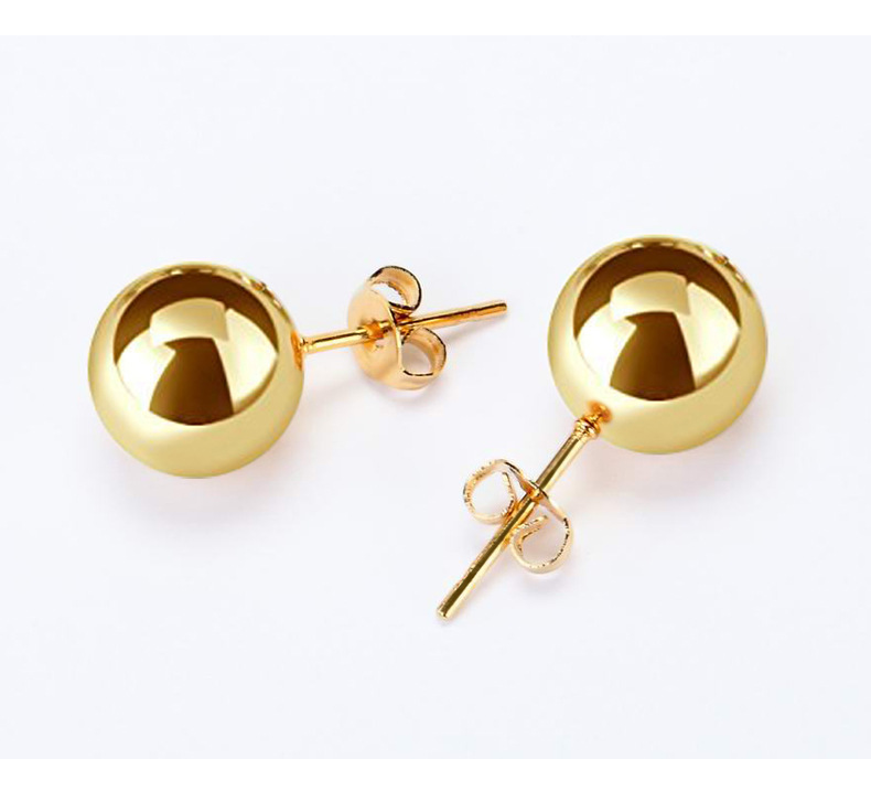 Fashion New Ball Titanium Steel Stud Earrings Wholesale display picture 1