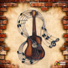 American style rural Entrance Wall decoration three-dimensional Iron art music violin Wall hanging a living room Wall hangings Retro Reminiscence Wall decoration