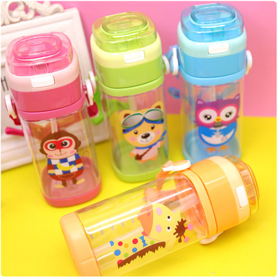 2020新品卡通塑料随手杯学生儿童卡通水杯宝宝大容量背带吸管水壶|ms