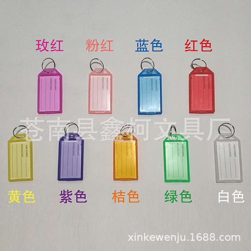 Pp Transparent Plastic Flip Keychain Classification Label Handwritten Mark Code Plate Property Car Luggage Lock Hanging Plate