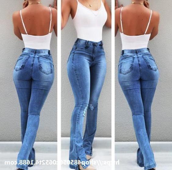 NewFashion elastic trousers jeans women...