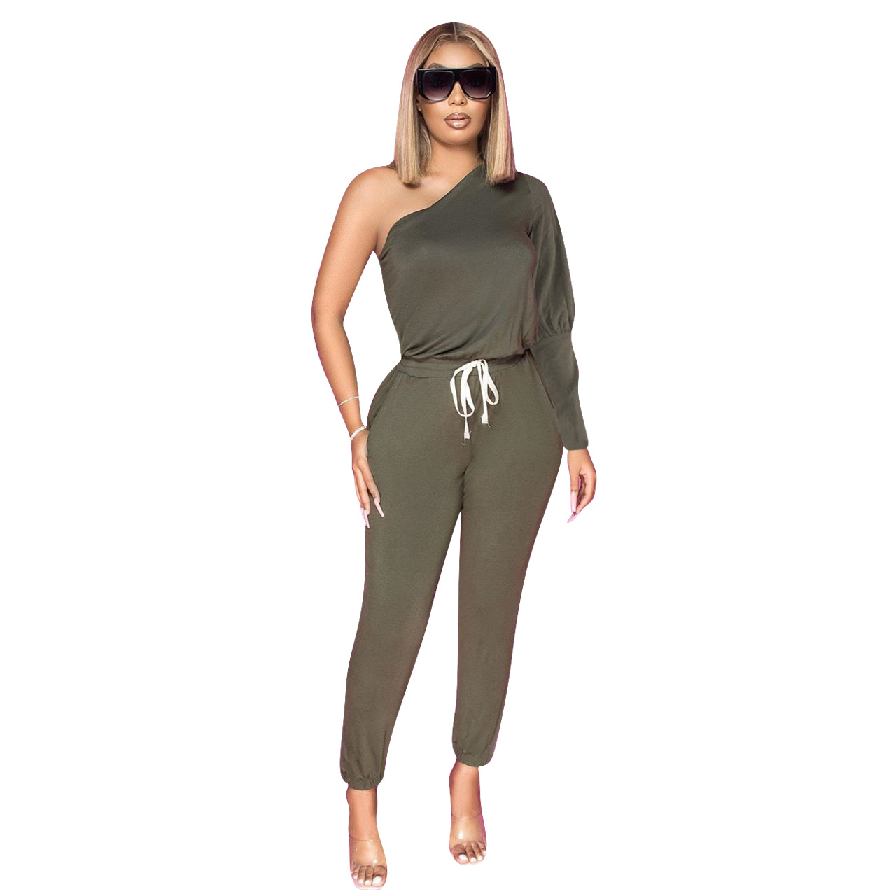 pure color strappy jumpsuit Nihaostyles wholesale clothing vendor NSYDF73626